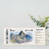 Surprise Peru Boarding Pass Cadeaubon Kaart (Staand voorkant)