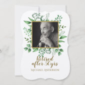 SURPRISE PHOTO Retraite Invitation Feuilles Kraft (Devant)