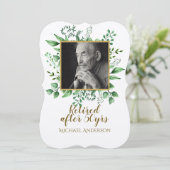 SURPRISE PHOTO Retraite Invitation Feuilles Kraft (Debout devant)