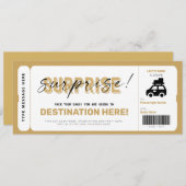 Surprise Reisvoucher Wegreis Nep Cadeauticket Kaart (Voorkant / Achterkant)