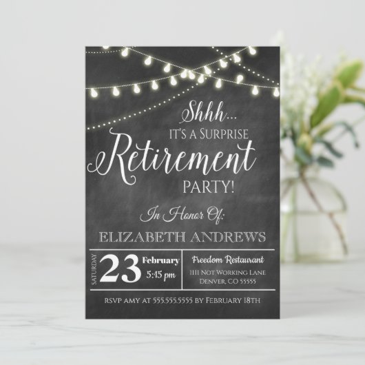 Surprise Retirement Party Invitation (Debout devant)