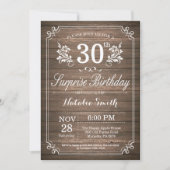 Surprise Rustic 30e anniversaire Invitation Floral (Devant)