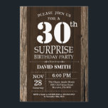 Surprise Rustic 30e anniversaire Invitation Vintag<br><div class="desc">Surprise Rustic 30th Birthday Invitation avec Rustic Wood Arrière - plan. Pays vintage rétro. Anniversaire adulte. Hommes ou Femmes Anniversaire. Enfants Garçon ou fille Ado Anniversaire adolescent Invitation . 13ème 15ème 16ème 18ème 20ème 21ème 30ème 40ème 50ème 60ème 70ème 80ème 90ème 100ème. N'Importe Quel Âge. Pour plus de personnalisation, cliquez...</div>