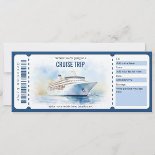 Surprise Ship Cruise Ticket Sjabloon Kaart