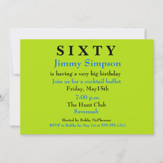 Surprise SIXTIETH Birthday Invitation Kaart