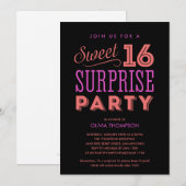 Surprise Sweet 16 Invitations (Devant / Derrière)