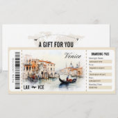 Surprise Venetië Boarding Pass Cadeaubon Kaart (Voorkant / Achterkant)