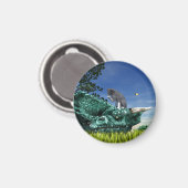 Surprise Visitor - Schattigee kat op het hoofd van Magneet (Voorkant / Achterkant)