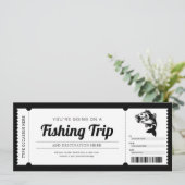 Surprise-visvissentocht cadeaubiljet kaart (Staand voorkant)