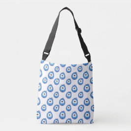 Surprised Blue Sneezie Patterned Crossbody Tas