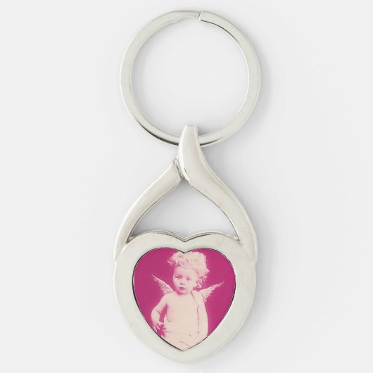 Surprised Cherub Heart Sleutelhanger (Voorkant)