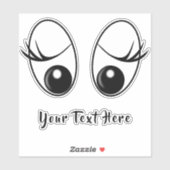 Surprised Eyes Funny Sticker met aangepaste tekst (Vel)