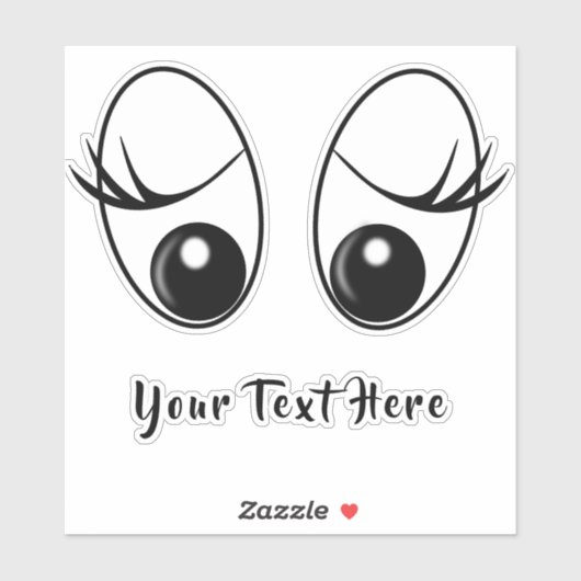 Surprised Eyes Funny Sticker met aangepaste tekst (Vel)