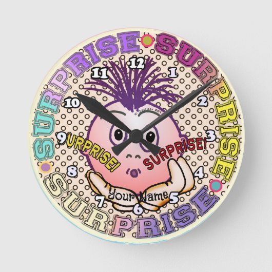 Surprised Face Ronde Klok (Voorkant)