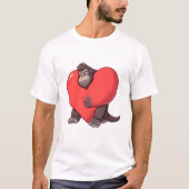 Surprised Gorilla with Giant Heart T-shirt (Voorkant)