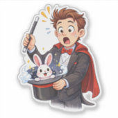Surprised Magician Rabbit Custom-Cut Vinyl Sticker (Devant)