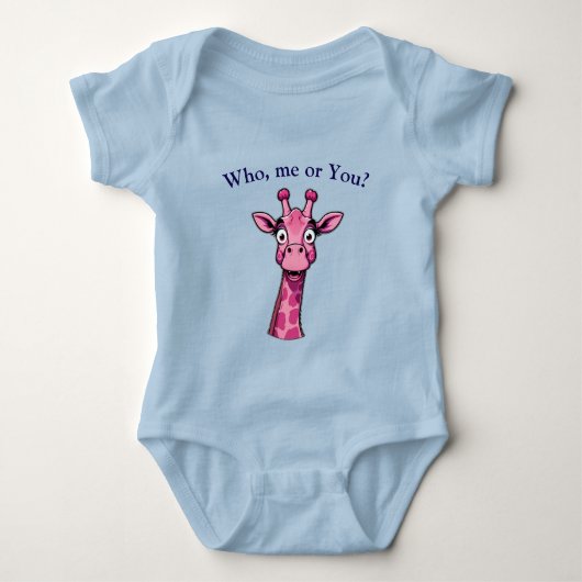 Surprised Pink Giraffe Romper (Voorkant)