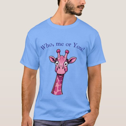 Surprised Pink Giraffe T-shirt (Voorkant)