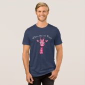 Surprised Pink Giraffe Tri-Blend Shirt (Voorkant volledig)