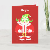 Surprised Santa Greeting Card Feestdagen Kaart (Voorkant)
