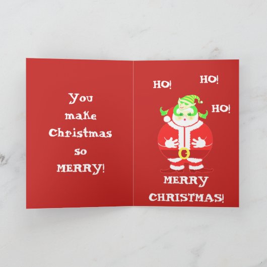 Surprised Santa Greeting Card Feestdagen Kaart (Binnen)