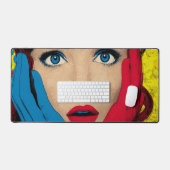 Surprised Woman in Pop Art Bureaumat (Keyboard & Muis)