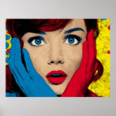 Surprised Woman in Pop Art Poster (Voorkant)