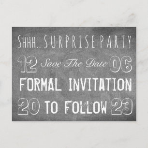 Surprisefeest Uitnodiging Save The Date Schoolbord