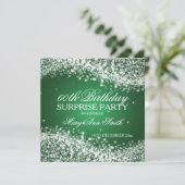 Surprising Birthday Party Sparkling Wave Green Kaart (Staand voorkant)