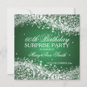 Surprising Birthday Party Sparkling Wave Green Kaart