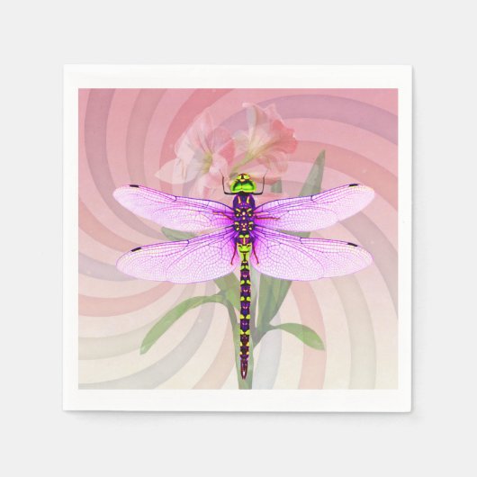 Surreal 60's Theme Dragon Fly Servet (Voorkant)