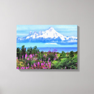 Surreal Alaskan Wilderness Canvas Afdruk