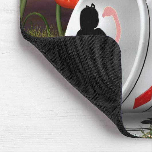 Surreal Alice, Flamingo & Teacup Mousepad Muismat (Hoek)