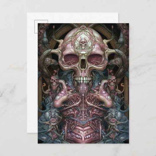 Surreal Anatomy Skull Horror Sci-Fi Art Briefkaart (Voorkant / Achterkant)