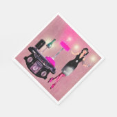 Surreal Art Deco Party Lady Servet (Hoek)