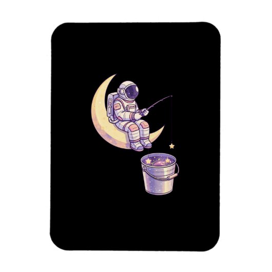Surreal Astronaut Fishing for Stars Wall Art - Magneet (Verticaal)
