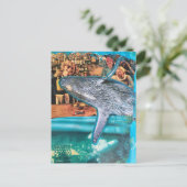 Surreal Bar Scene Whale of a Time Briefkaart (Staand voorkant)
