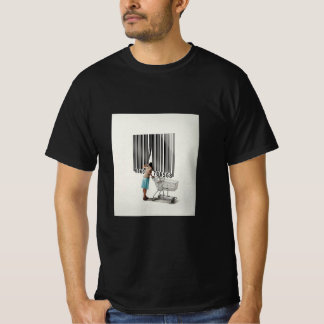 Surreal Barcode Consumer Tee – Modern Concept Art” T-shirt