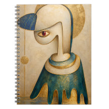 Surreal blauw & goud spiraal notitieboek