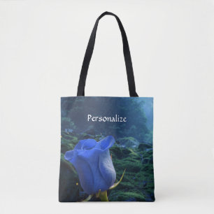 Surreal Blue Roos in Magical Forest Personalize Draagtas