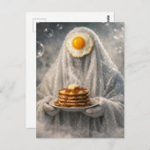 Surreal Breakfast pancakes and eggs bubble ghost  Briefkaart (Voorkant / Achterkant)