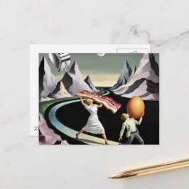 Surreal Breakfast People in the Mountains Briefkaart