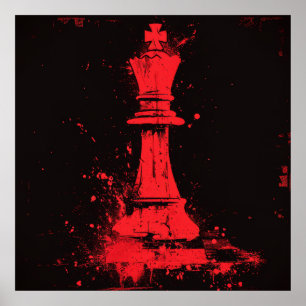 Surreal Broken Chess King Poster beroemd gemaakt d