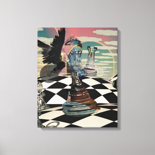Surreal chess game canvas afdruk (Voorkant)