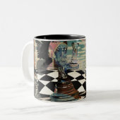 Surreal chess game tweekleurige koffiemok (Voorkant links)