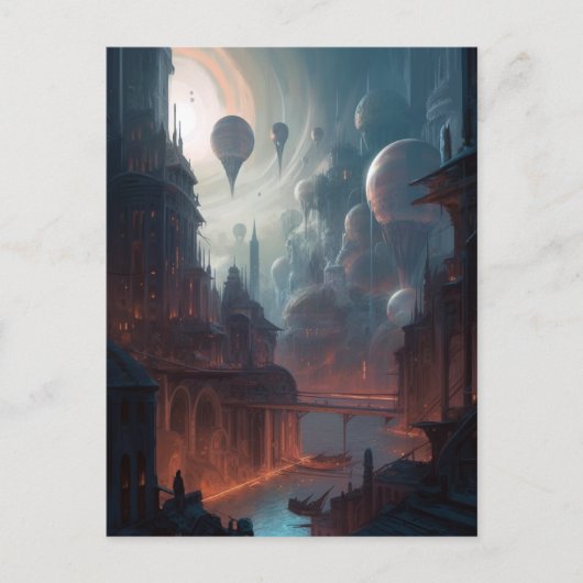 Surreal City Fantasy Art Briefkaart (Voorkant)