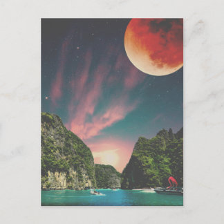 Surreal collage mooie landschap briefkaart