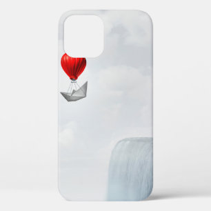 Surreal concept en creatieve oplossingsmetafoor al iPhone 12 hoesje