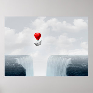 Surreal concept en creatieve oplossingsmetafoor al poster