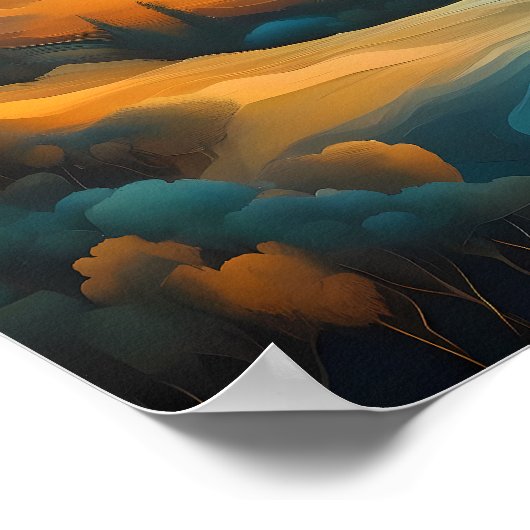 Surreal Cosmic Cloudscape - Dromerige intergalacti Poster (Hoek)